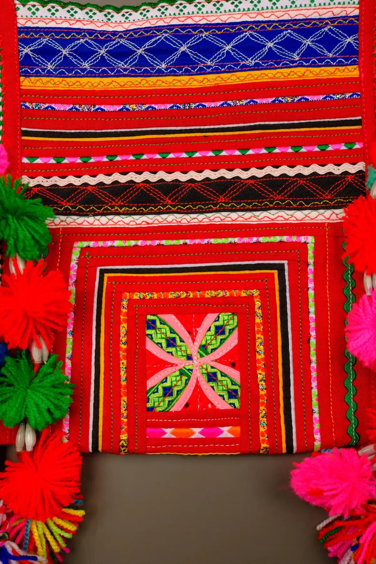 「VINTAGE」LAHU Totem Bag - Handmade Brocade & Embroidery