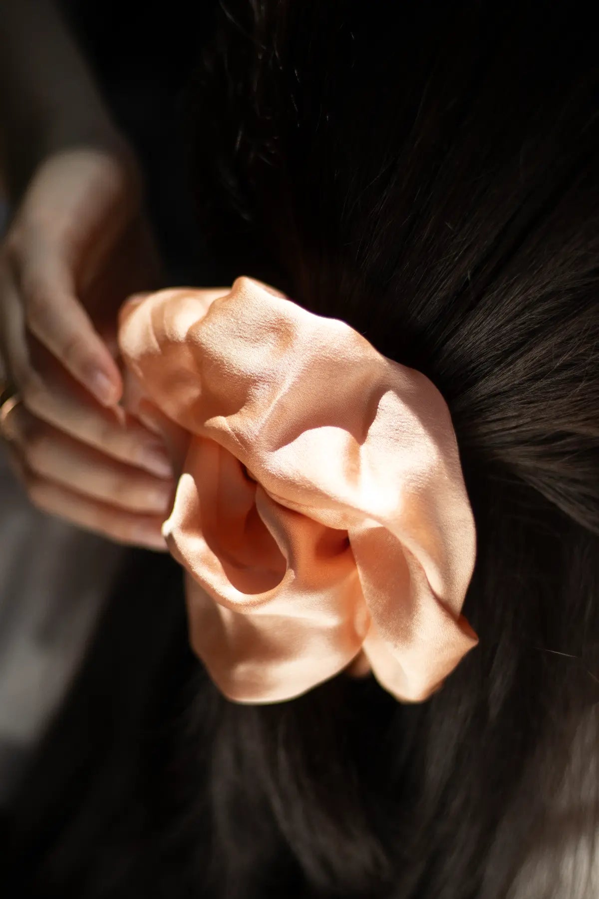 OneColours-madder-root-silk-charmeuse-scrunchie-2