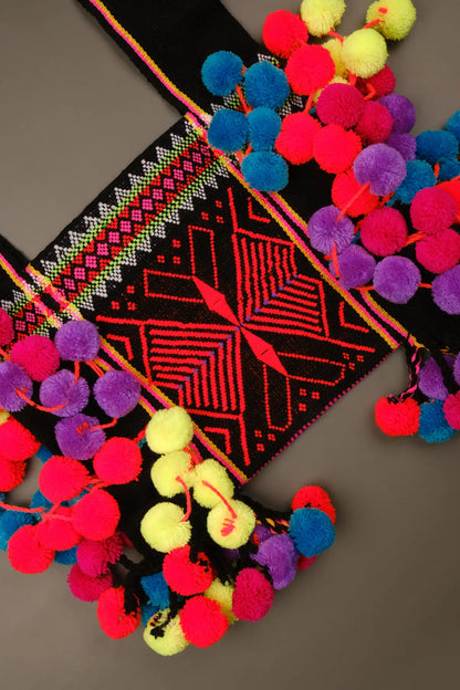 Double Butterfly - Lahu Totem Bag - Handmade Brocade