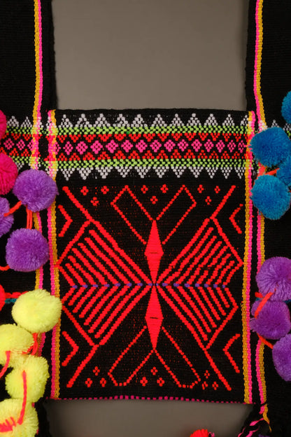 Double Butterfly - Lahu Totem Bag - Handmade Brocade