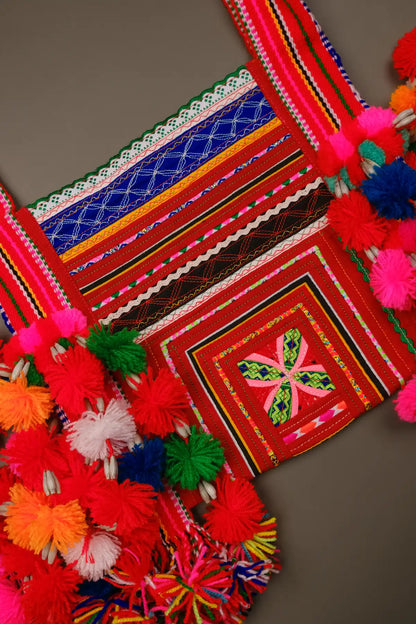 「VINTAGE」LAHU Totem Bag - Handmade Brocade &amp; Embroidery
