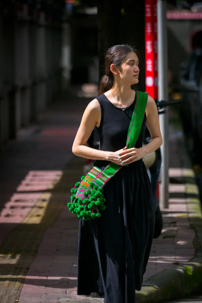 HAPPY DANCE - Lahu Totem Bag - Handmade Brocade