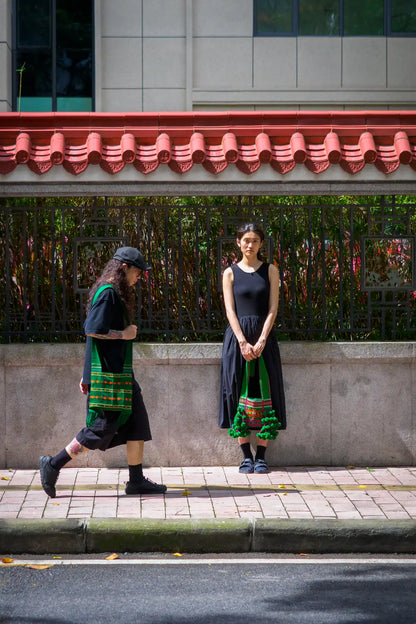 HAPPY DANCE - Lahu Totem Bag - Handmade Brocade