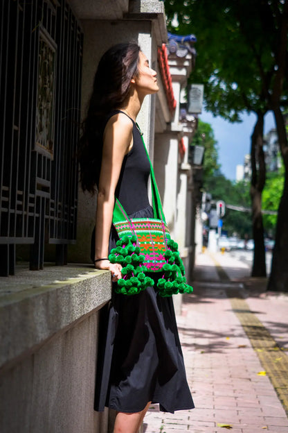 HAPPY DANCE - Lahu Totem Bag - Handmade Brocade
