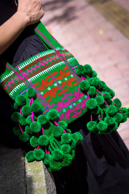 HAPPY DANCE - Lahu Totem Bag - Handmade Brocade